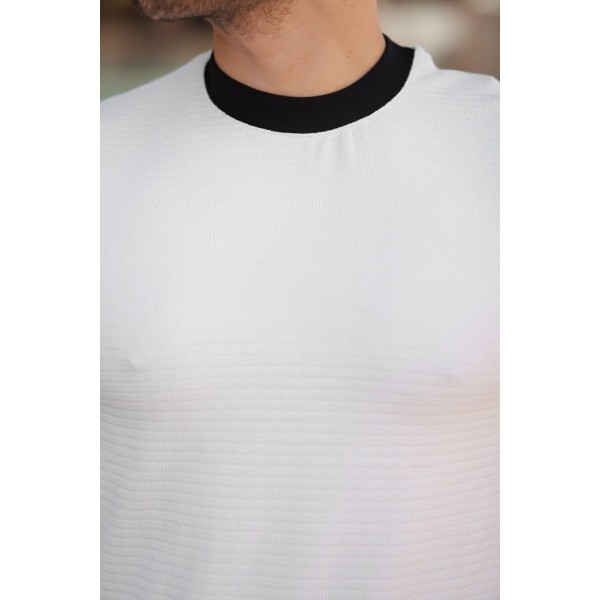 Erkek Bisiklet Yaka örme Pamuklu Kumaş Kısa Kollu T-shirt