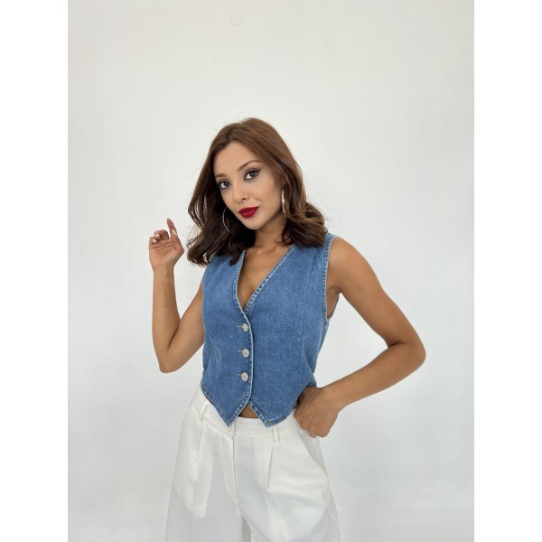 6887 KOT YELEK-MAVİ