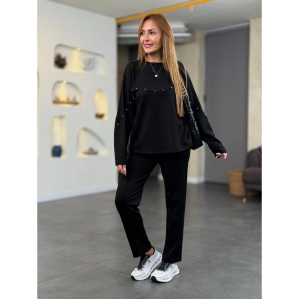 Kadın Inci Detay Modal Kumaş Ikili Takım