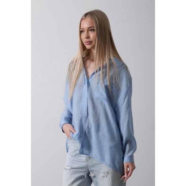 Cepli Oversize Gömlek - Koyu Mavi