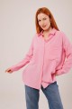 Salaş Kesim Cepli Pembe Gömlek
