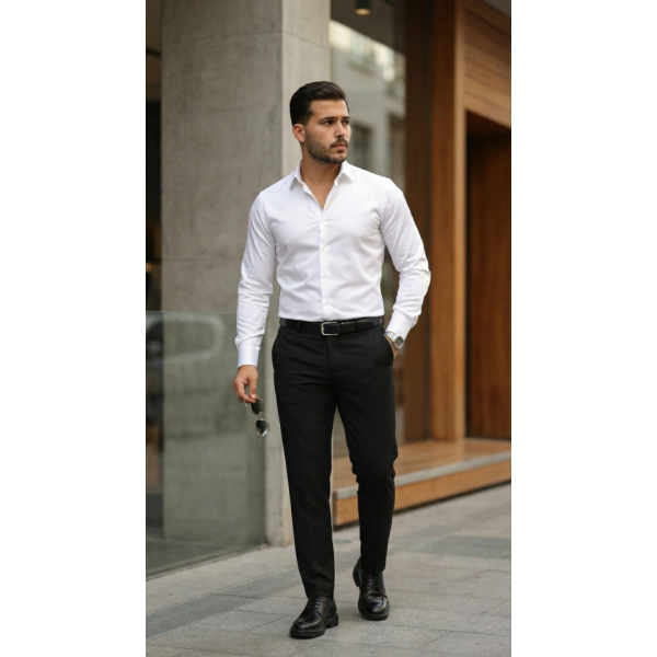 Erkek Saten Klasik Gömlek