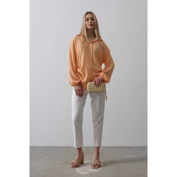 Biye Detaylı Ayrobin Gömlek - Somon