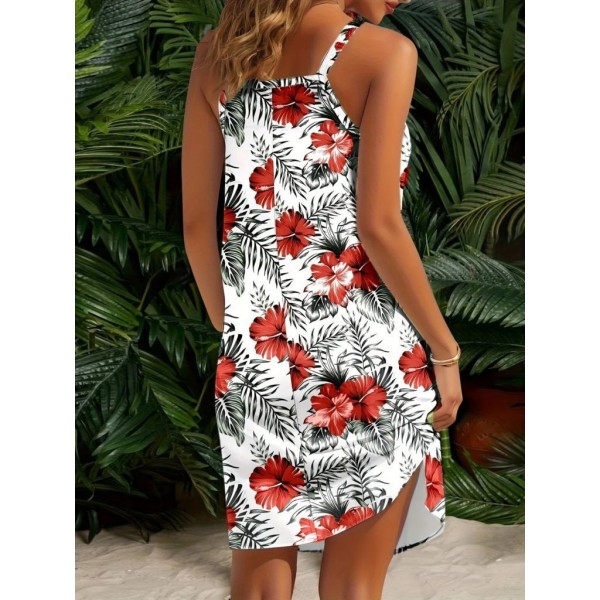 Kadın Ip Askılı çiçek Desenli Süprem Elbise