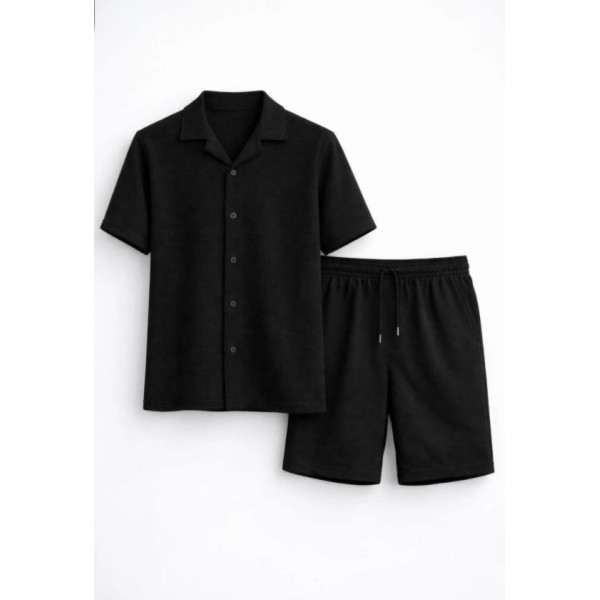 Erkek Kısa Kollu Gömlek Şort Takım Yazlık İkili Set