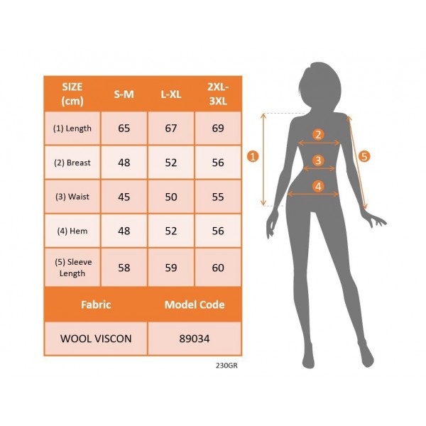 Kadın Uzun Kollu V Yakalı Yandan Düğmeli Yün Viskon Bluz