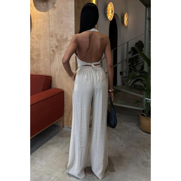 Halter Yaka Yelekli Modal Takım 10144