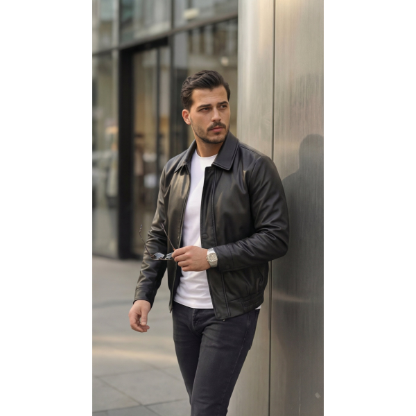 Erkek Astarlı Deri Ceket