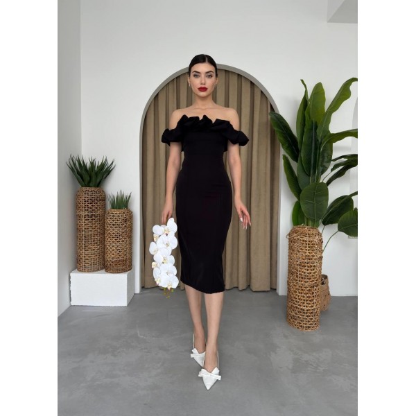 Popi Madonna Yaka Kalem Elbise