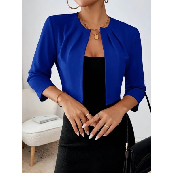 Kadın Truvakar Kol önü Açık Kısa Ithal Krep Ceket