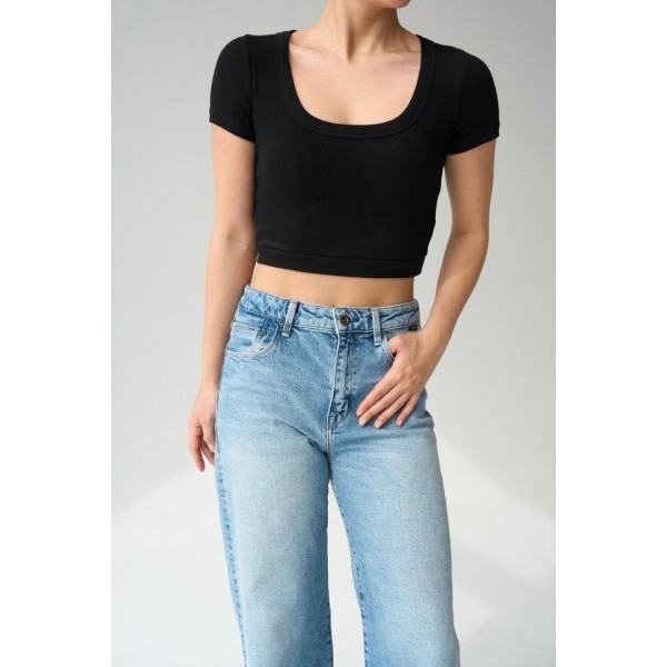 Geniş Yaka Bady - Siyah