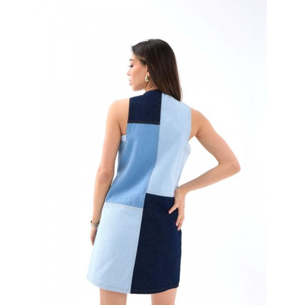 7385 KOT ELBİSE-MAVİ