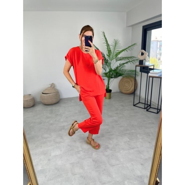 Kadın Bisiklet Yaka Paça Pensli Aerobin Kumaş İkili Takım