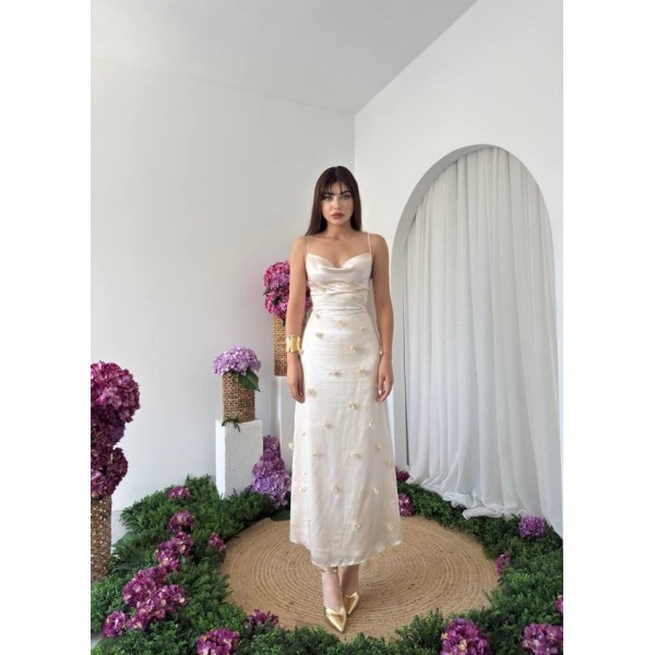 Dora Çiçek Detaylı Elbise