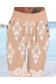 Kadın Beli Lastikli Etnik Desenli Kapri Süprem Pantolon