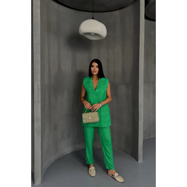 JAKAR KUMAŞ YELEK - PANTOLON TAKIM - Yeşil