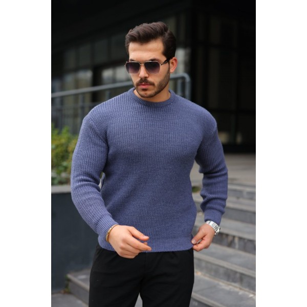 Erkek Bisiklet Yaka Örme Kazak