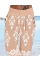 Kadın Beli Lastikli Etnik Desenli Kapri Süprem Pantolon