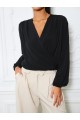 Kadın Uzun Kollu Kruvaze Yaka Sandy Bluz
