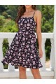 Kadın Askılı çiçek Desenli Süprem Mini Elbise