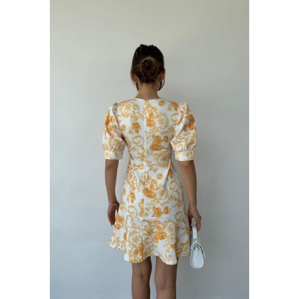 Sarı Çiçekli Elbise