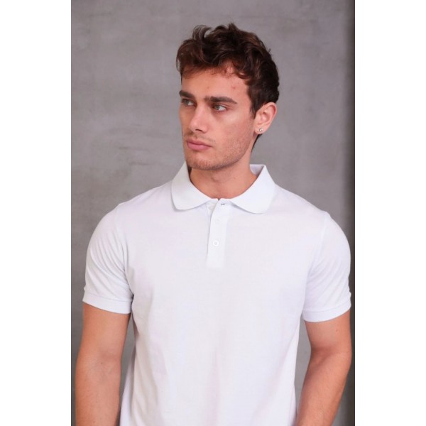 Erkek Slim Fit Pamuklu Yumuşak Doku Nefes Alan Kumaş Yakalı Tişört