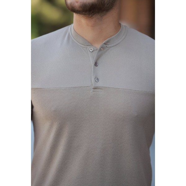 Erkek Hakim Yakalı Kısa Kollu Pamuklu T-shirt