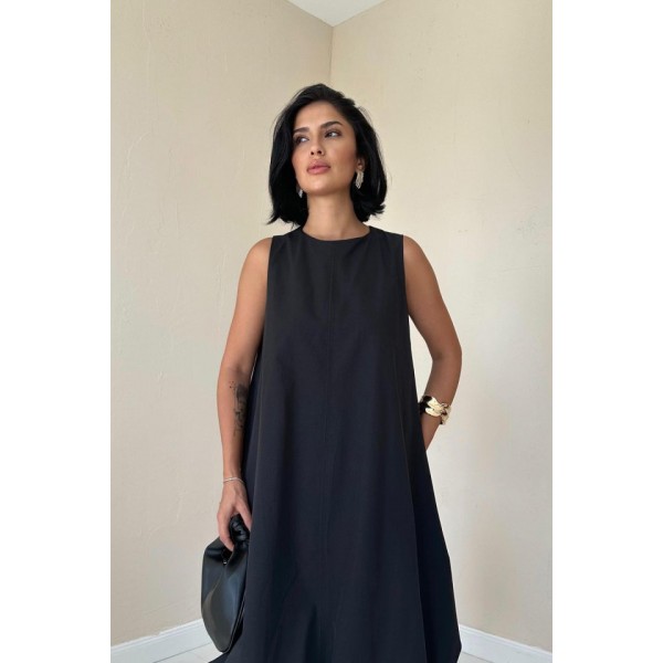 Siyah Comfort Balon Elbise