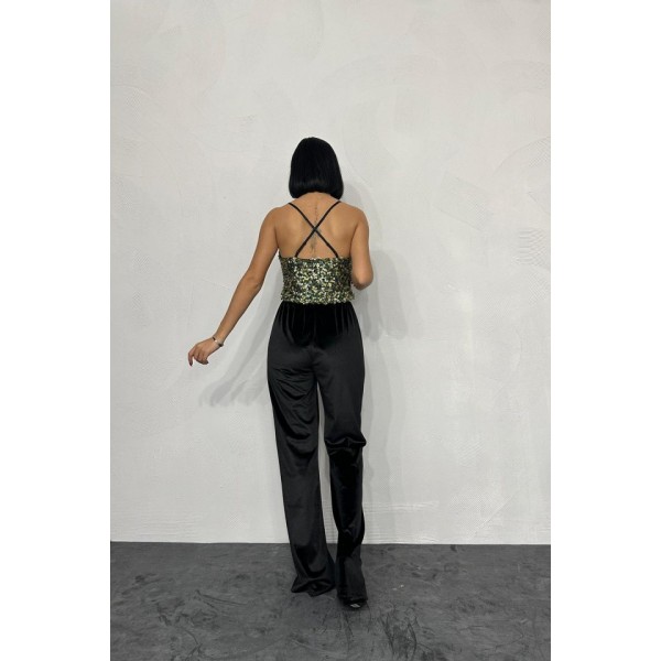 Gold Askılı Degaje Bluz