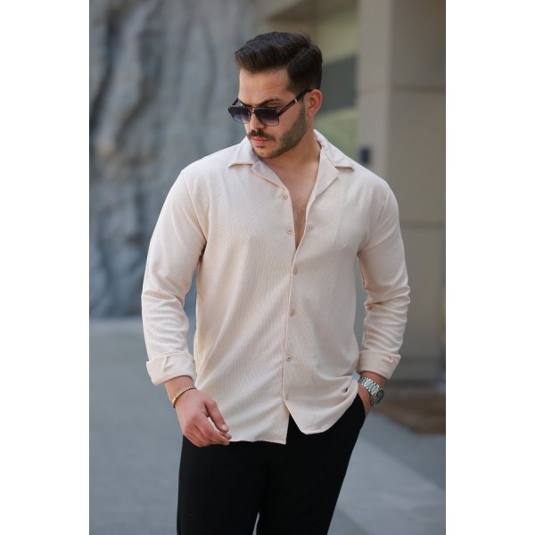 Erkek Kadife Dokulu Uzun Kollu Gömlek