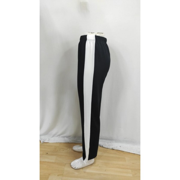 Kadın Yüksek Bel Yan şerit Detaylı Yırtmaçlı Viskon Iki Iplik Pantolon