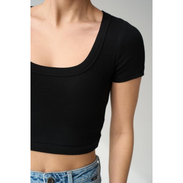 Geniş Yaka Bady - Siyah