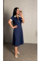 Kadın Polo Yaka Fermuar Detaylı Modal Midi Elbise