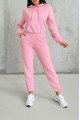 Kadın Uzun Kollu Kapşonlu Bağcıklı üç Iplik Bluz Ve Pantolon Ikili Takım