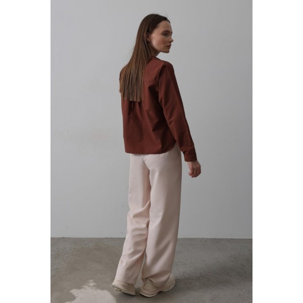 Kemerli Palazzo Pantolon - Pudra