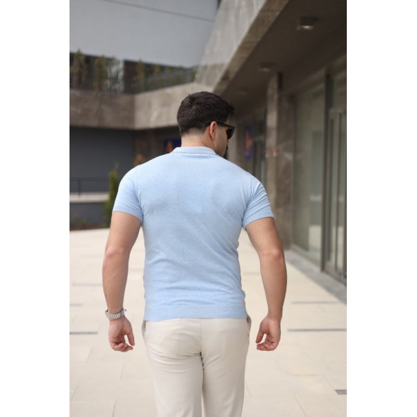 Erkek Polo Yaka Fermuar Detaylı Tişört