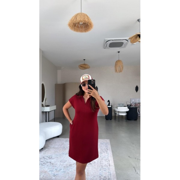 Kadın Polo Yaka Mini Elbise