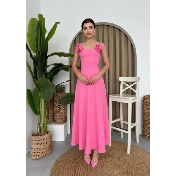 Matilda Gül İp Askılı Elbise