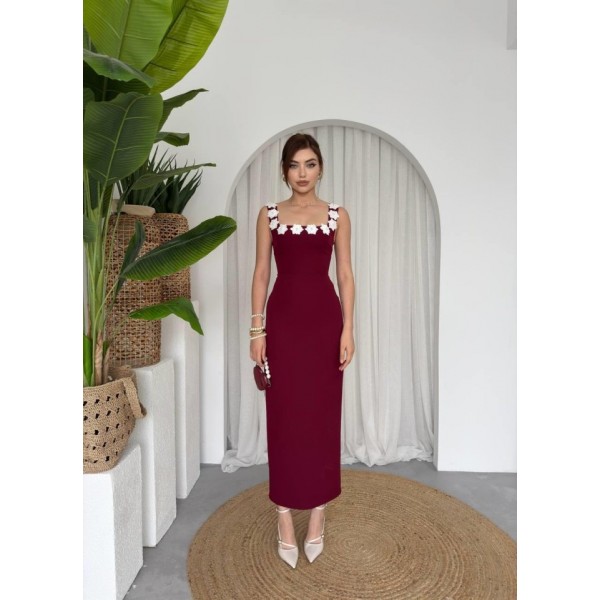 Mıng Çiçek Detaylı Elbise