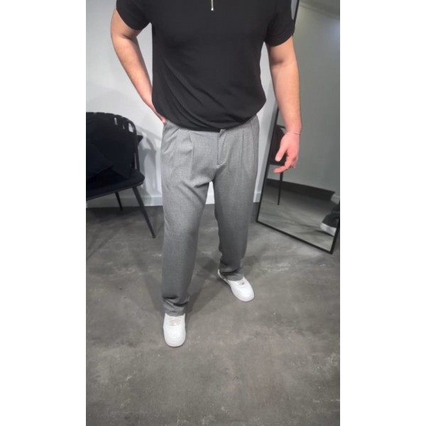 Erkek Pileli Kumaş Baggy Pantolon