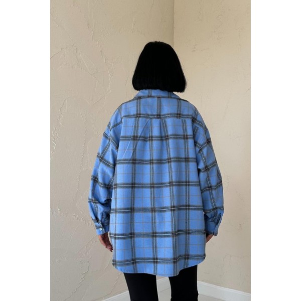 Mavi Ekose Desenli Gömlek