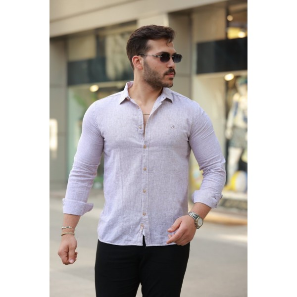Erkek Pamuklu Keten Gömlek