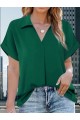 Kadın Kısa Kollu Yakalı Uzun Sandy Bluz