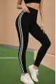 Kadın Yüksek Bel Yanları şerit Detaylı Uzun Sporcu Tayt