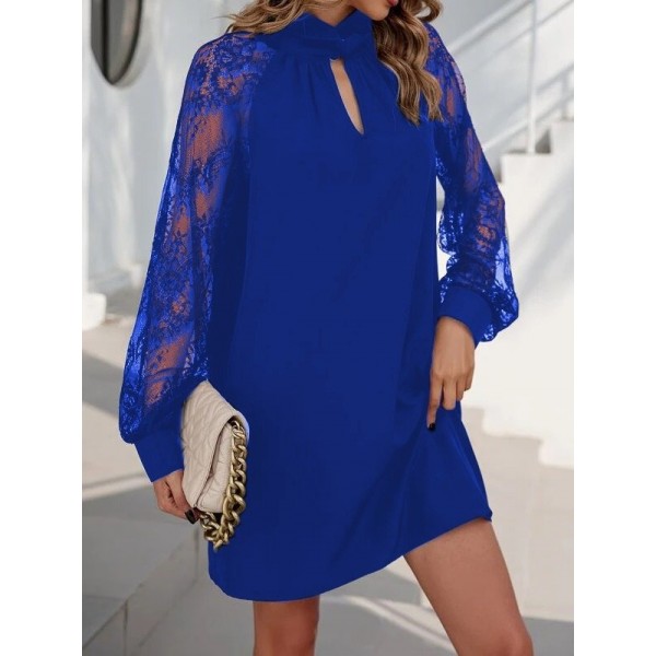 Kadın Uzun Kollu Damla Detaylı Sandy Mini Elbise