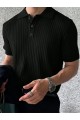 Erkek Kısa Kollu Yakalı Yakadan Düğmeli Triko Tişört