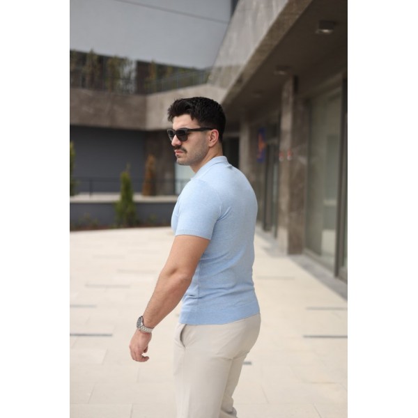 Erkek Polo Yaka Fermuar Detaylı Tişört