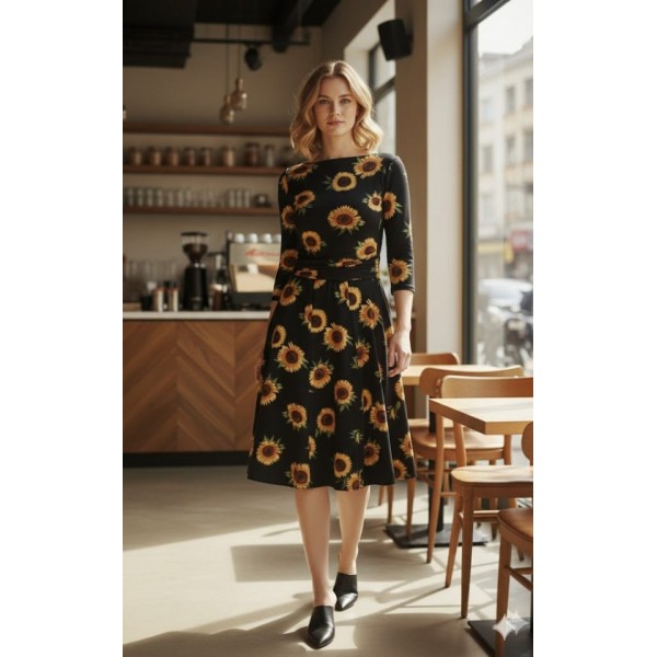 Kadın Fakir Kol Bisiklet Yaka Midi Mikro Elbise