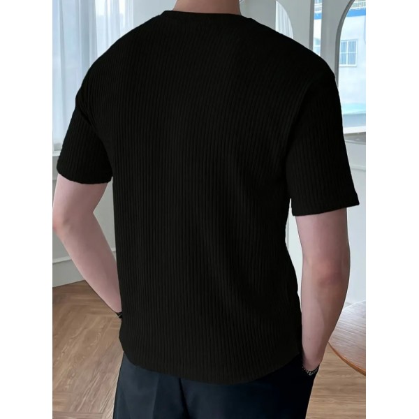 Erkek Kısa Kollu Bisiklet Yaka Triko Tişört