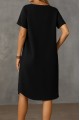 Kadın Kısa Kollu Kayık Yaka Bürümcük Elbise
